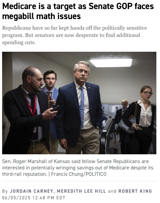 First, Republicans wanted to gut Medicaid.

Then they target the ACA, which led to 38 million more Americans covered.

Now they're coming for Medicare – vital care for our seniors.

Why? They're owned by billionaires – and they’ll sell out Americans to support their sugar babies.