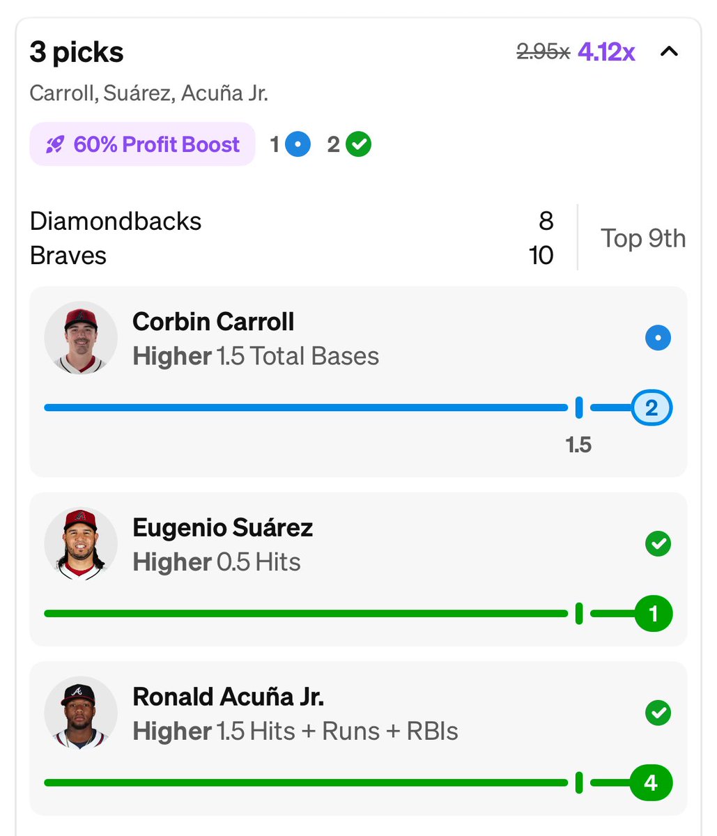 SeanLayman2's tweet photo. CASH Day 1 of $10-$1000 Challenge!

- Corbin Carroll with the Double on the last out of the game!😁

- DAY 1: $10- $42.2 ✅✅🔥 https://t.co/gYnRFrpfFX