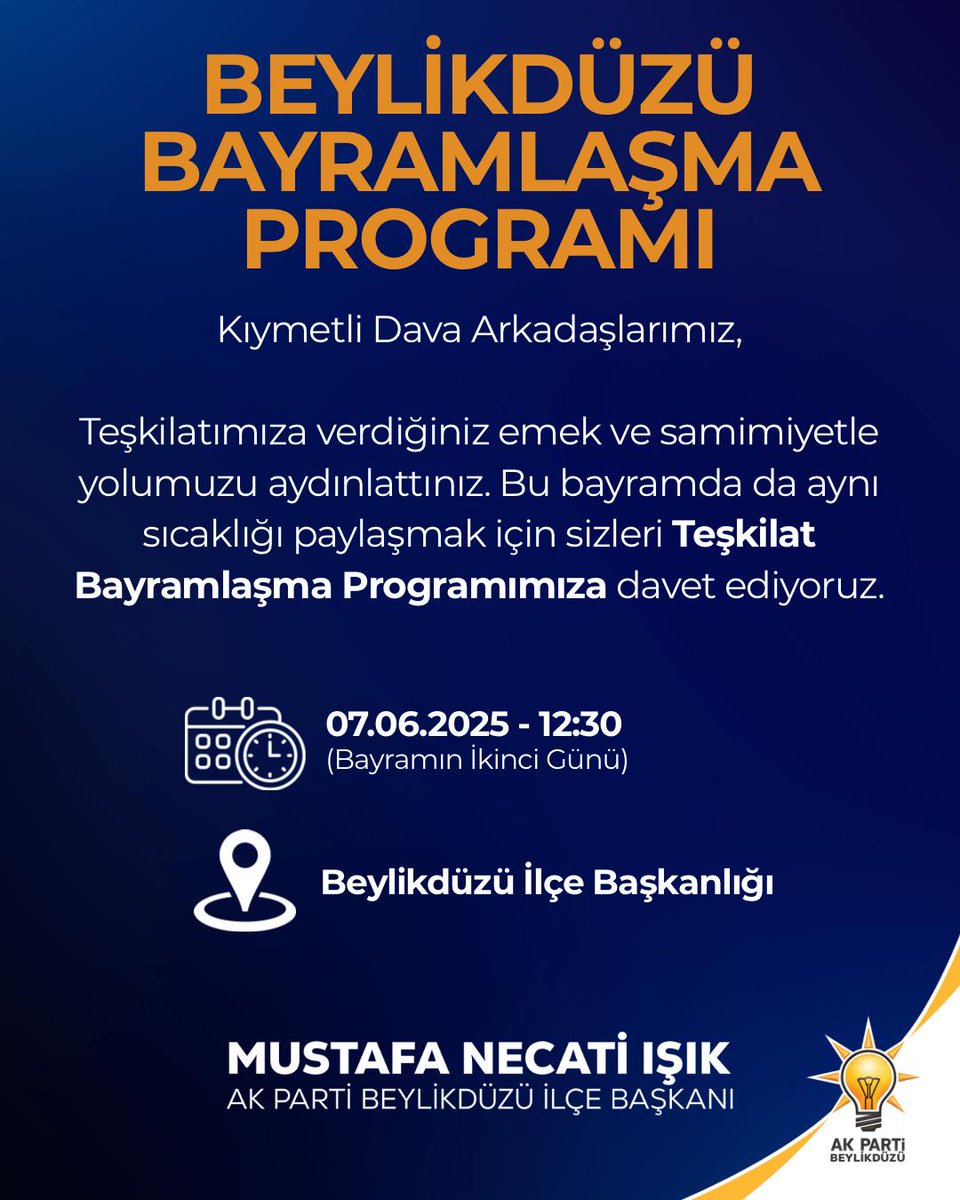 akpartibduzu's tweet photo. Birlik ve beraberlik içinde gerçekleştireceğimiz Bayramlaşma Programımıza, teşkilat mensuplarımız ve tüm hemşehrilerimiz davetlidir. 

@abdullahozdemir @mnecatiisik https://t.co/OMCkENn9Rj