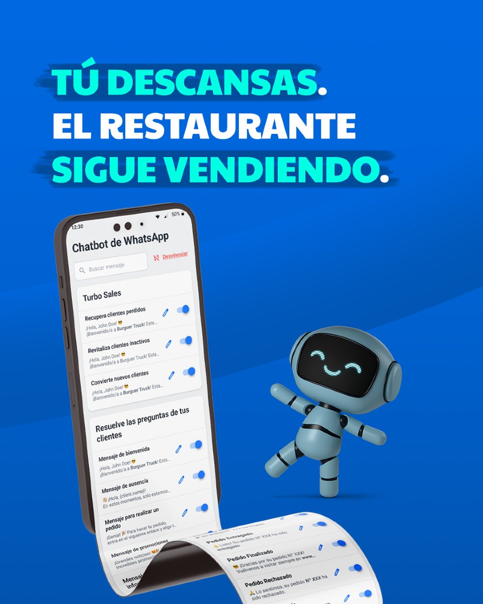 Mientras tú cocinas, el ChatBot de OlaClick responde, guía y vende.
📲 Atención inmediata, sin estrés.
👉 Actívalo hoy mismo.