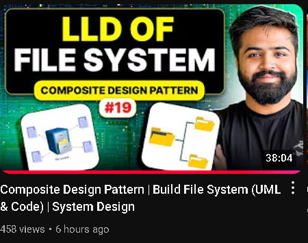 Abhishe45296976's tweet photo. #Day22 #8WeeksChallenge #CodingJourney #100DaysOfCode #LLD 
-Learned Composite Design Pattern
-Revisited Spotify System Design (previous day's lecture)
-Solved First Unique Element problem https://t.co/36jyJrKCzn