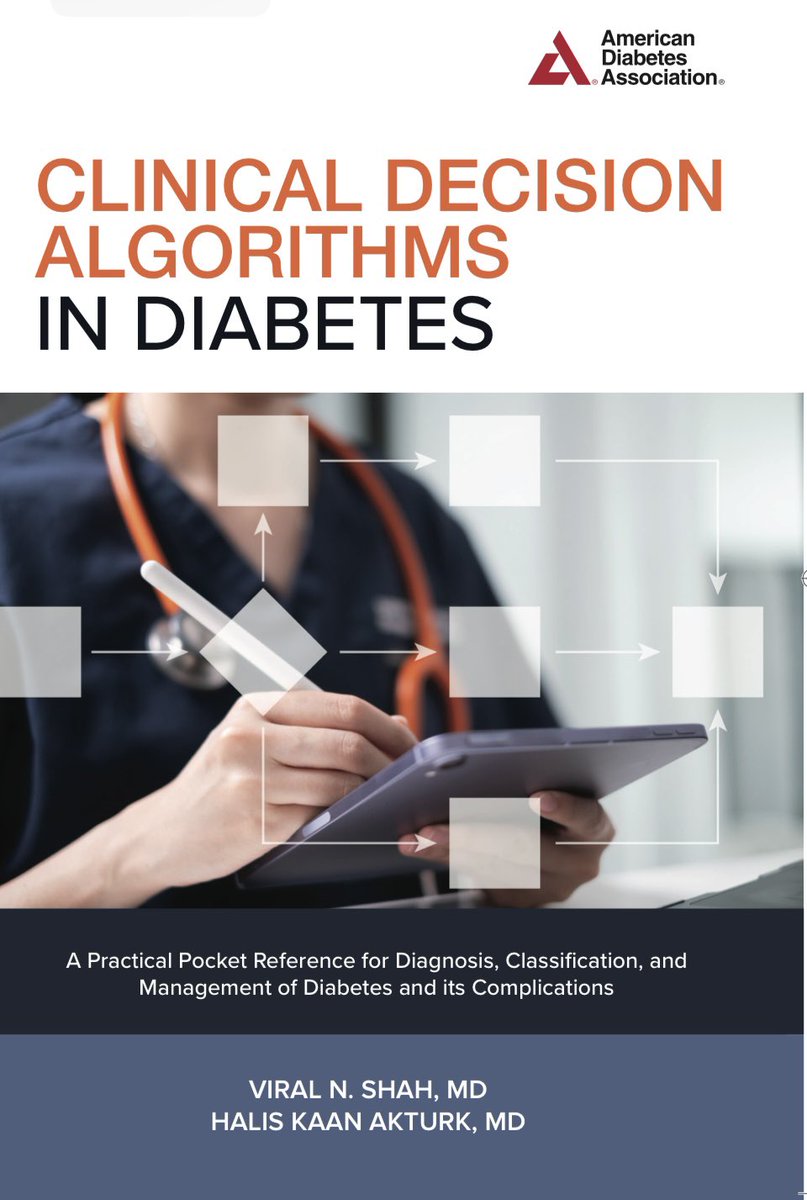 Drhkakturk's tweet image. I and Viral Shah are happy to announce that our pocket book "Clinical Decision Algorithms in Diabetes" is going to be launched at the #ADA2025 in Chicago from American Diabetes Association Press.
We spent almost a year and converted entire ADA Standards of Care into flow charts.