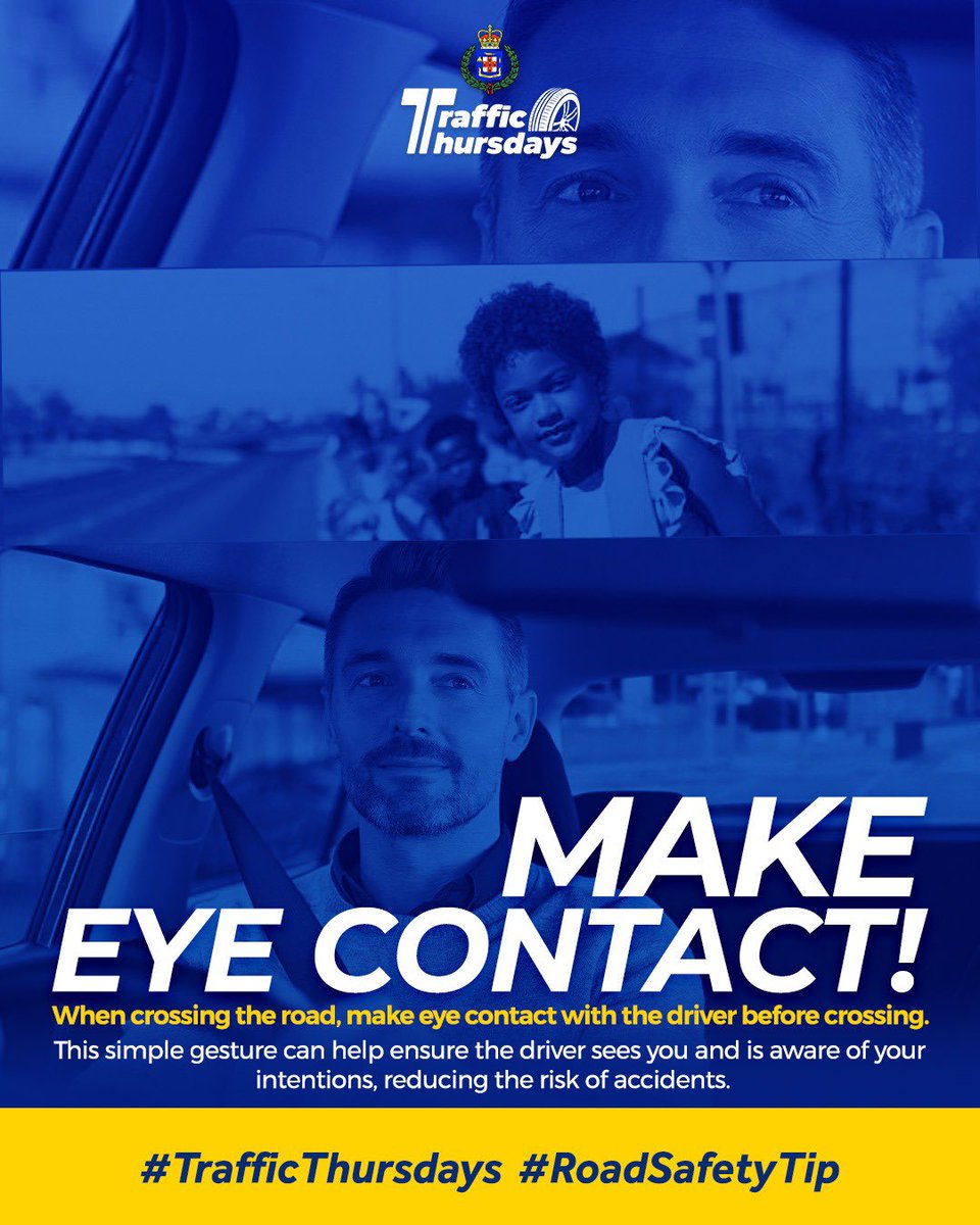 When crossing the road, it’s important to make contact with the driver to ensure safety. 

Sometimes, a friendly wave or a nod can also help communicate your presence. Making these visual signals helps both pedestrians and drivers stay alert and aware of each other, reducing the