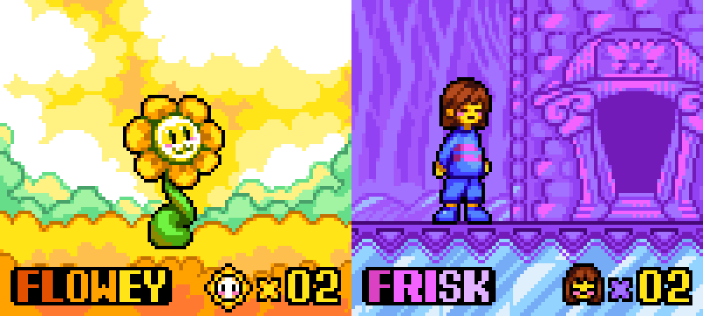Undertale fanart in a GBA style :). I tried to replicate "Kirby &amp; The Amazing Mirror" style for a weekly challenge🌼!