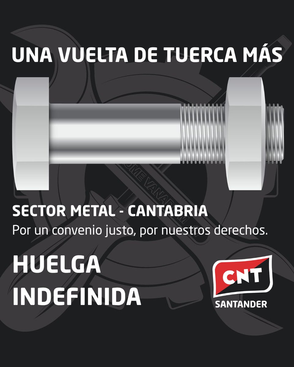 🔴⚫HUELGA DEL METAL EN CANTABRIA🛠️⚒️

Desde la CNT de #Cantabria participamos y apoyamos la huelga del sector del metal.

Un día mas se han cerrado los principales polígonos de la comunidad, con un seguimiento masivo, cercano al 90%.

#ConvenioJusto #HuelgaMetal #CuentaConCNT