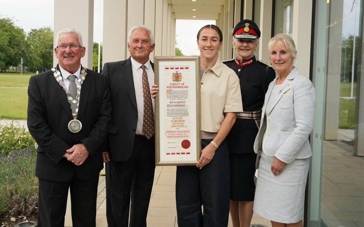 Northumberland County Council (@n_landcouncil) on Twitter photo #Berwick-born football star <a href="/LucyBronze/">Lucy Bronze MBE</a> has become the latest recipient to be awarded the Freedom of #Northumberland.
The honour for England Lioness Lucy made her part of a select group of people to be awarded the freedom of the county.
More >> nland.cc/LucyBFoN #Berwick-born football star <a href="/LucyBronze/">Lucy Bronze MBE</a> has become the latest recipient to be awarded the Freedom of #Northumberland.
The honour for England Lioness Lucy made her part of a select group of people to be awarded the freedom of the county.
More >> nland.cc/LucyBFoN