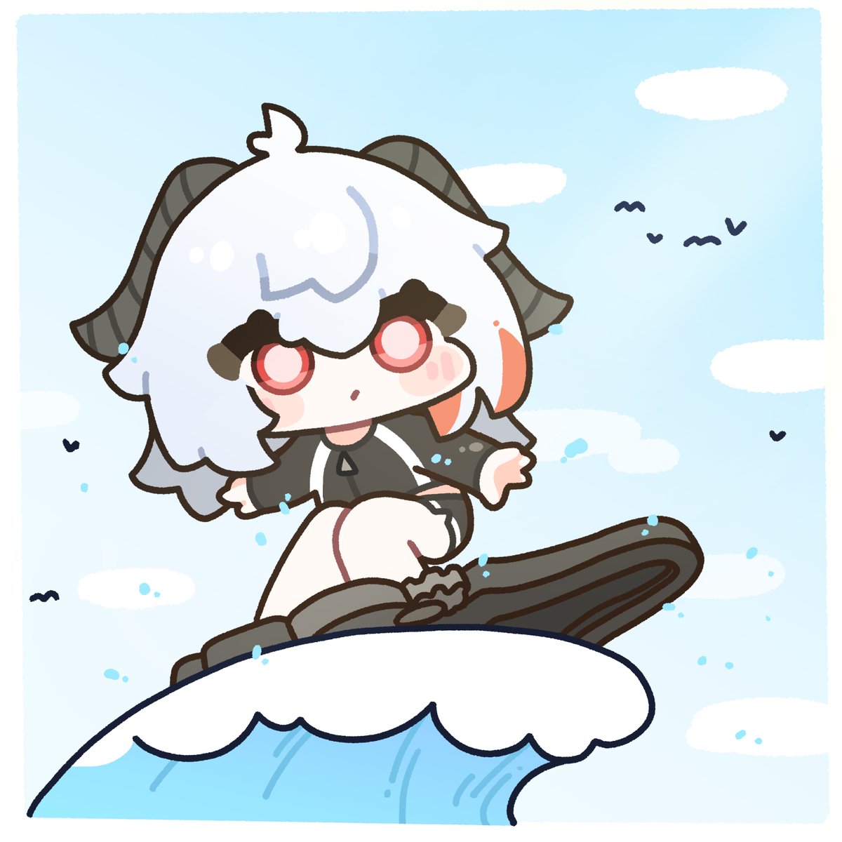 #鳴潮 #명조 #Wuwafanart #WutheringWaves #Zani 
파도타기 하고싶어서 그린 젠니