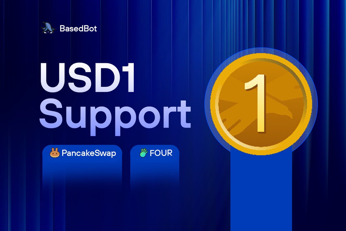 USD1 on BNB Chain is now live!🍌

Support is now live for <a href="/four_meme_/">Four.Meme</a> and <a href="/PancakeSwap/">PancakeSwap</a> pairs.

Trade seamlessly with Based Trading Bot.