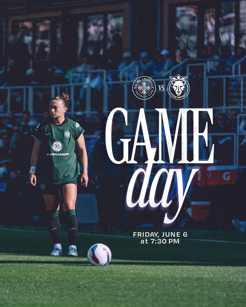 Racing Louisville FC (@racingloufc) on Twitter photo BE YOU. BE PROUD. BE HAPPY. IT’S GAME DAY! 🌈
🆚 Utah Royals
⏰ 7:30 p.m.
📍 <a href="/lynnfmlystadium/">Lynn Family Stadium</a>
📺 NWSL+/Paramount+
🎟️racingloufc.com/pride BE YOU. BE PROUD. BE HAPPY. IT’S GAME DAY! 🌈
🆚 Utah Royals
⏰ 7:30 p.m.
📍 <a href="/lynnfmlystadium/">Lynn Family Stadium</a>
📺 NWSL+/Paramount+
🎟️racingloufc.com/pride