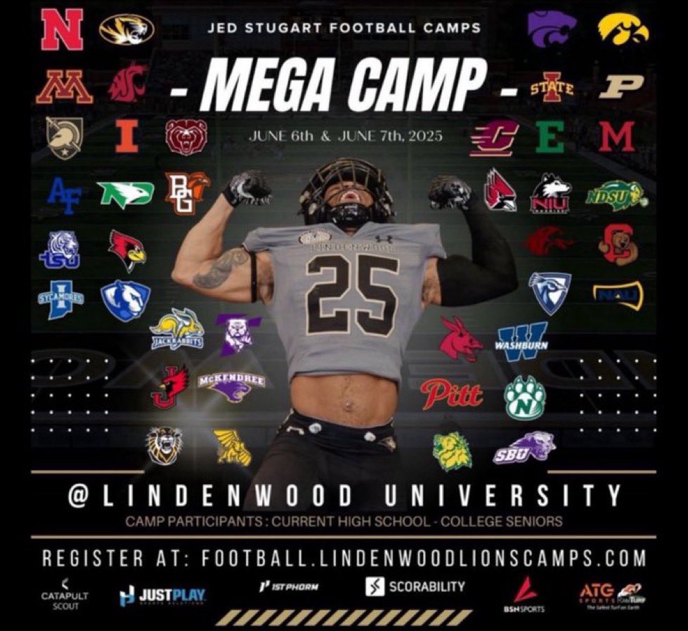 jameersims5's tweet image. I will be attending the Lindenwood Mega Camp june 6th session 2 @CBCFootball @B_Dimovitz @Coach_Reg86 @coachnellyy @ScottPingel10