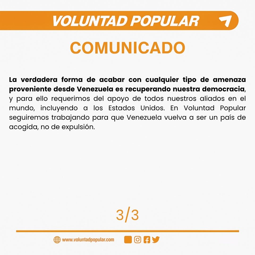 Comunicado sobre las ultimas medidas migratorias de Estados Unidos hacia los venezolanos: