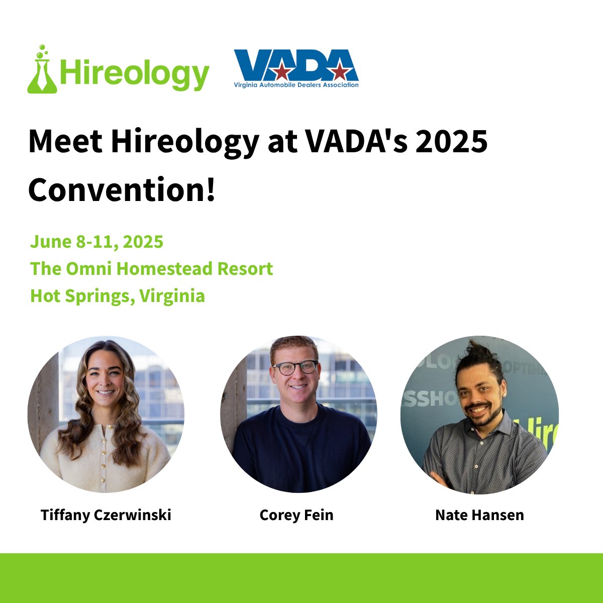 Going to the Virginia Automotive Dealership Association (VADA) Convention? Don’t miss <a href="/Hireology/">Hireology</a> and learn why 1 in 4 dealerships trust us to hire top talent. Download Driving Change for insights from 230+ dealerships: hubs.ly/Q03qTD6f0