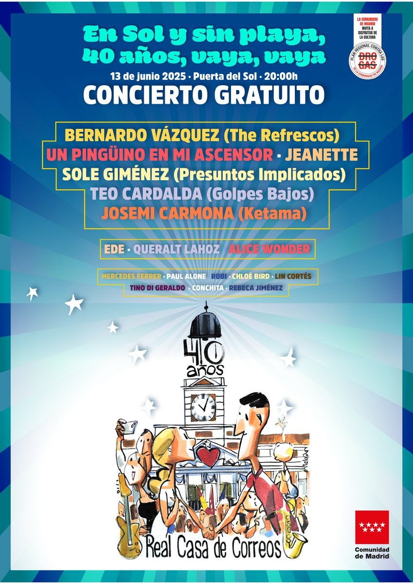 Allí estaremos, cantando un par de canciones.