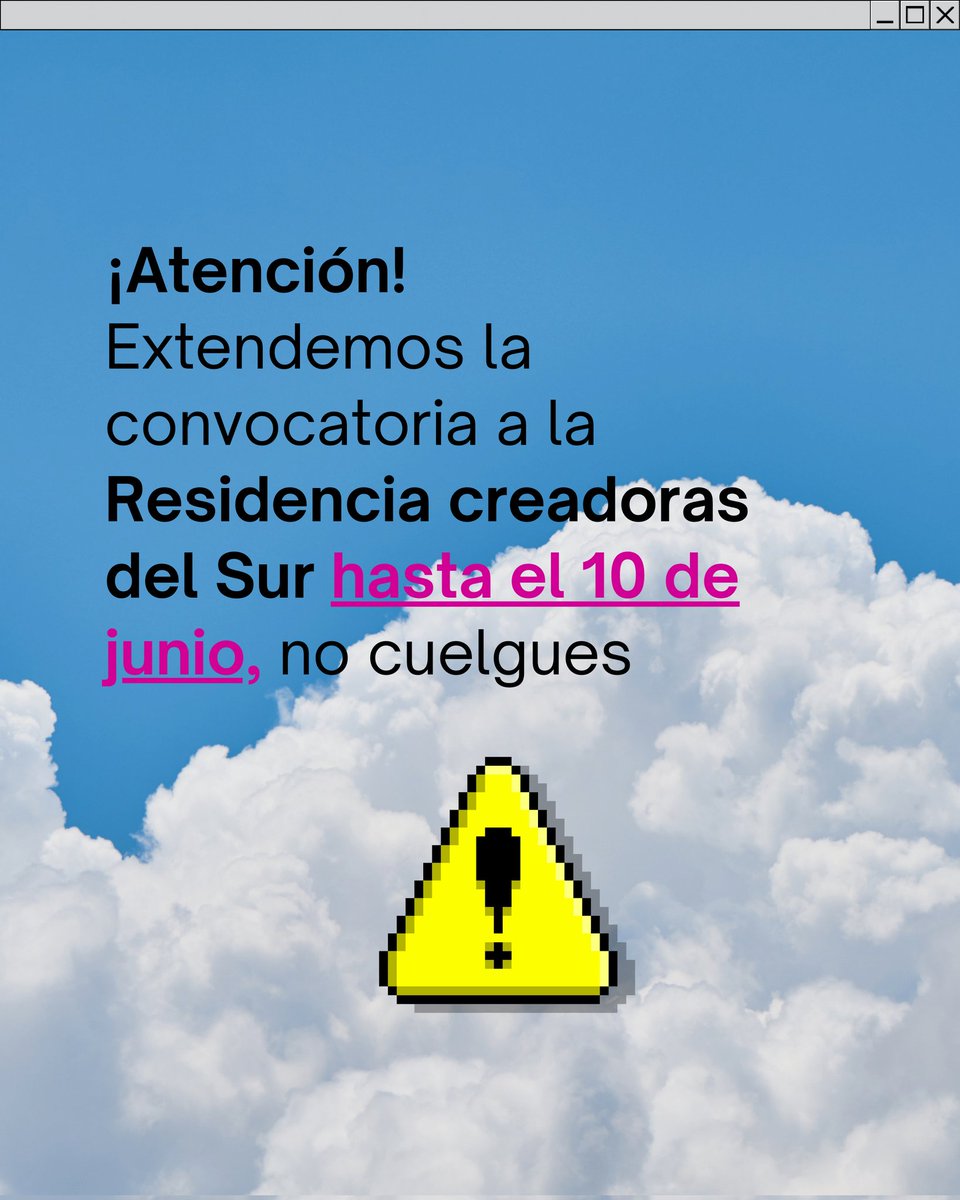 Últimos días para postular a la Residencia Creadoras del Sur!

👉🏻 Si te gusta crear contenido digital que informe, cuestione y transforme desde una mirada feminista, inscribite

📥 Link de inscripción: forms.gle/Qz6tBcNBWUK7gf…

#ResidenciaCreadorasDelSur
