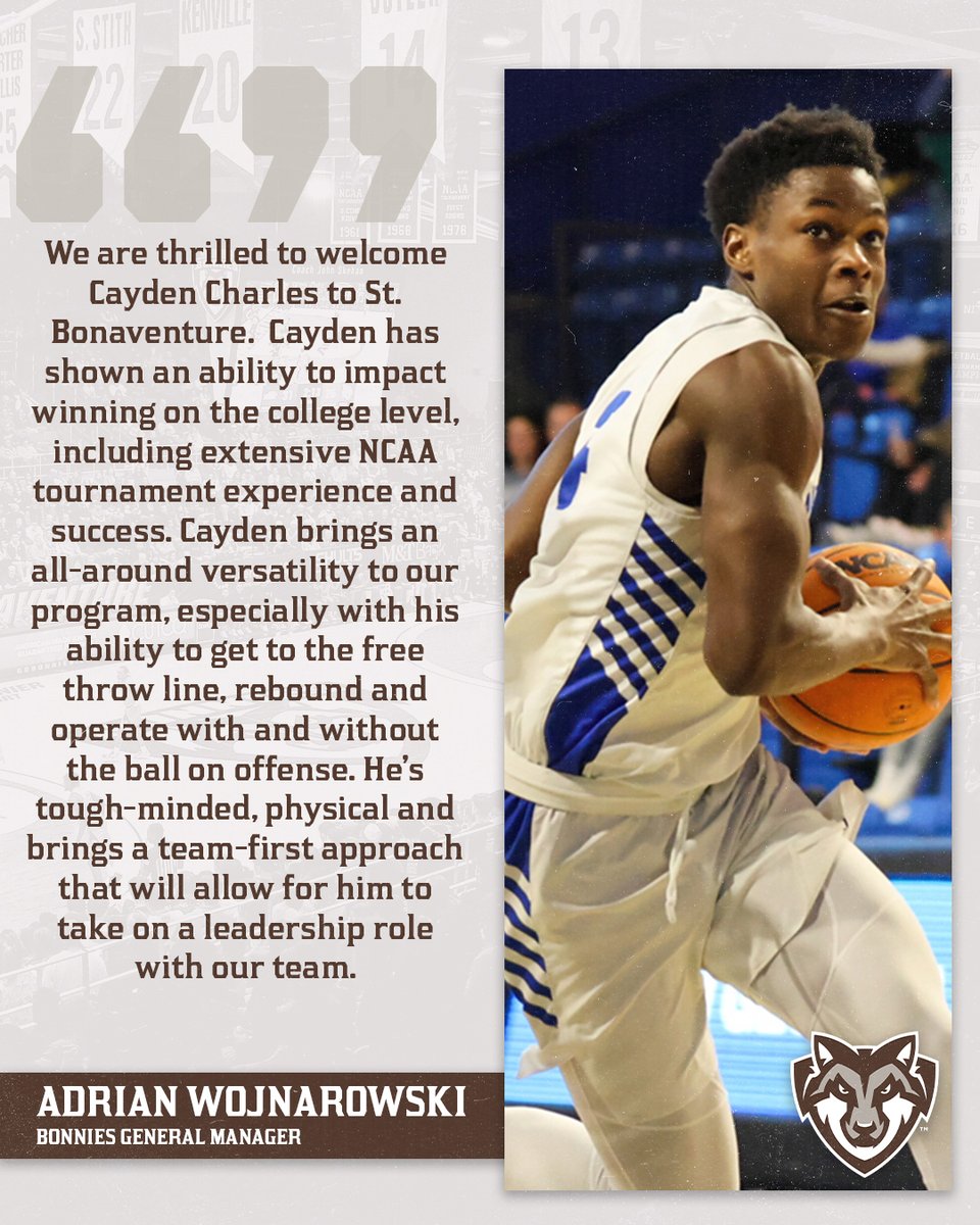 "Cayden brings an all-around versatility to our program, especially with his ability to get to the free throw line, rebound and operate with and without the ball on offense."

🏀 Bonnies GM <a href="/wojespn/">Adrian Wojnarowski</a>