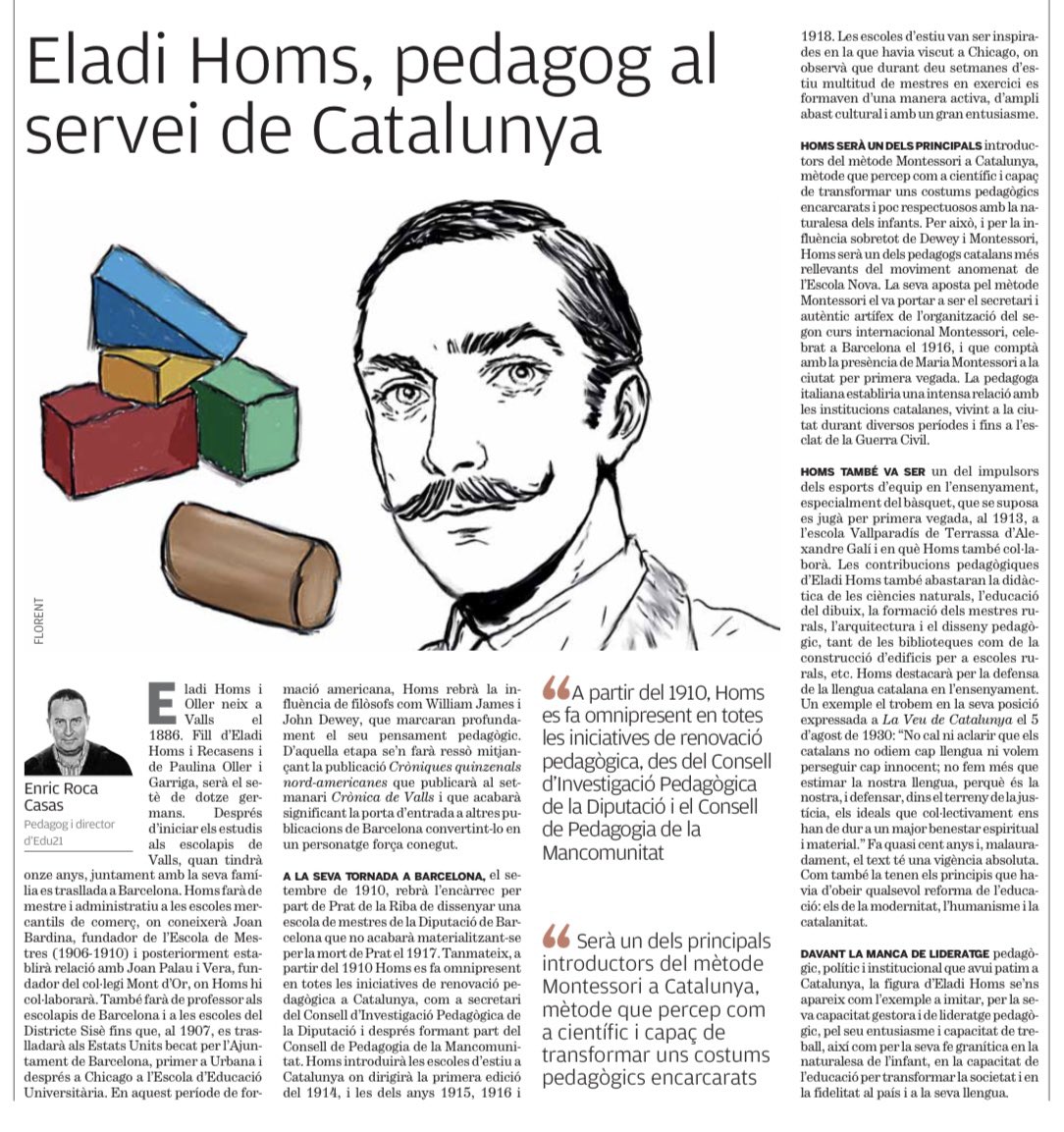 #EladiHoms, pedagog al servei de Catalunya elpuntavui.cat/opinio/article… per <a href="/EnricRocaC/">Enric Roca Casas</a> a <a href="/elpuntavui/">El Punt Avui 🎗️</a>