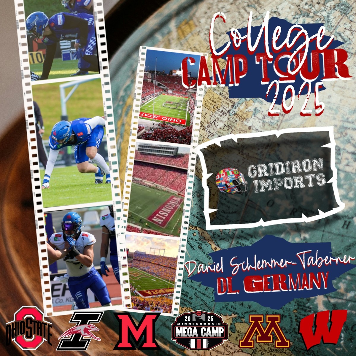 Daniel Schlemmer-Taberner (@daniel_sch_tab) on Twitter photo ‼️Ready to compete‼️
As part of the <a href="/GridironImports/">Gridiron Imports Foundation</a> 2025 college camp tour i will be attending following camps:
06/11 <a href="/BoilerFootball/">Purdue Football</a>
06/12 <a href="/OhioStateFB/">Ohio State Football</a>
06/13 <a href="/MiamiOHFootball/">Miami Football</a>
06/14 <a href="/UIndyFB/">UIndy Football</a>
06/15 <a href="/BadgerFootball/">Wisconsin Football</a>
06/16 <a href="/GopherFootball/">Minnesota Football</a>
06/17
06/18 <a href="/UWRiverFalls/">UW-River Falls</a> ‼️Ready to compete‼️
As part of the <a href="/GridironImports/">Gridiron Imports Foundation</a> 2025 college camp tour i will be attending following camps:
06/11 <a href="/BoilerFootball/">Purdue Football</a>
06/12 <a href="/OhioStateFB/">Ohio State Football</a>
06/13 <a href="/MiamiOHFootball/">Miami Football</a>
06/14 <a href="/UIndyFB/">UIndy Football</a>
06/15 <a href="/BadgerFootball/">Wisconsin Football</a>
06/16 <a href="/GopherFootball/">Minnesota Football</a>
06/17
06/18 <a href="/UWRiverFalls/">UW-River Falls</a>