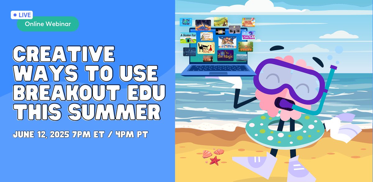 ☀️ Unlock Summer Fun with Breakout EDU!

Join our free webinar on June 12 at 7pm ET to dive into creative ways to keep learning going all summer long. Perfect for teachers, parents, &amp; camp leaders!

Register at brkedu.com/webinar