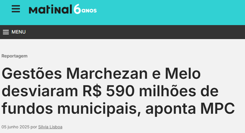 Sabe aquela história de roubar velhinho e criança?? Taí, os dois útimos prefeitos de POA, Marchezn e Melo tão nessa...A pergunta: onde foi parar o dinheiro? <a href="/luizmuller/">Luiz Müller</a> 
Reportagem de <a href="/newsmatinal/">Matinal</a> 
matinaljornalismo.com.br/matinal/report…