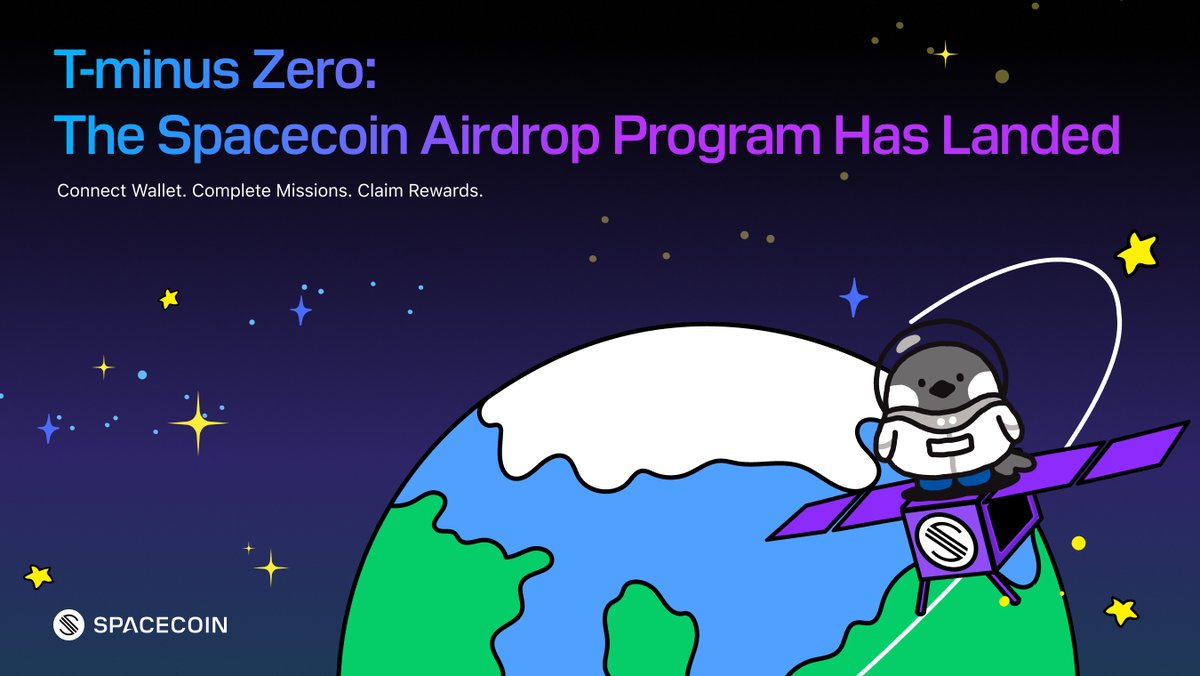 🌍 The eagle has landed!

Spacecoin’s airdrop program is now LIVE! 

Calling all Cadets: Connect your wallet today, complete the missions, and become the first holders of the Spacecoin token!

Today is your onboarding. Tomorrow is your training day. Stay sharp and be ready to