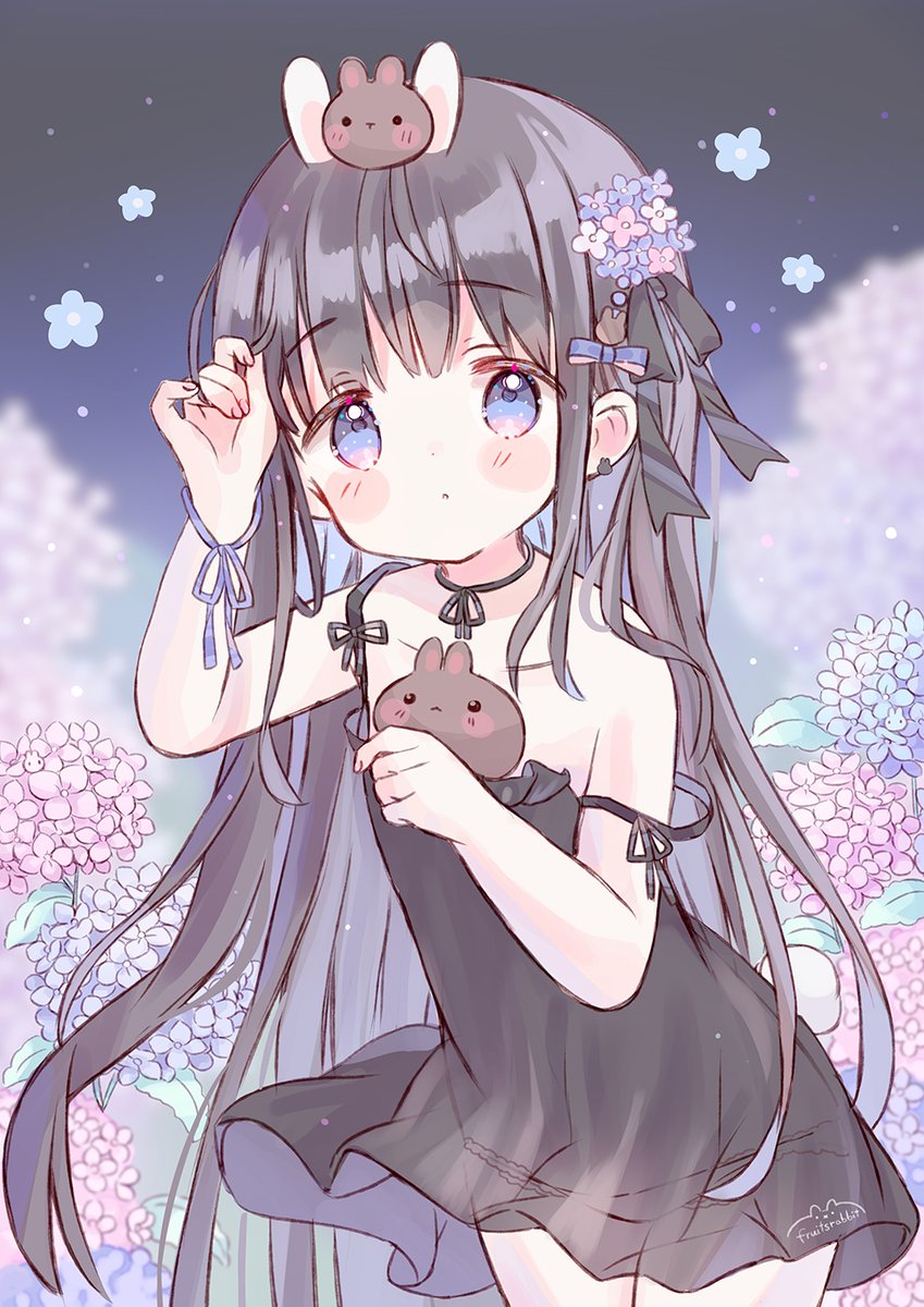 fruitsrabbit's tweet image. アジサイ🪻🐇