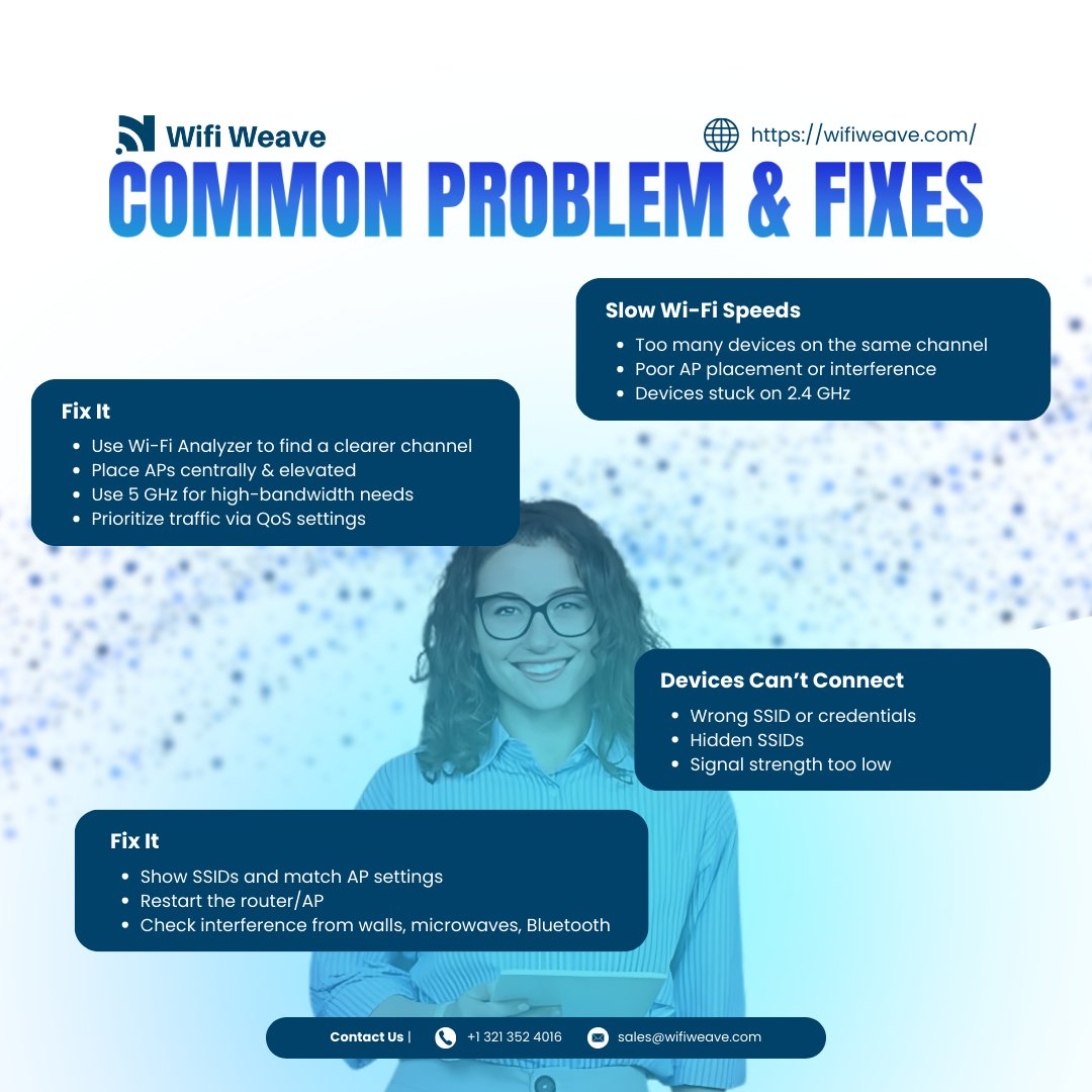 topwifiexpert's tweet image. 🚨 Dropped Zoom calls? Slow office Wi-Fi? It’s probably your setup—not your ISP.

⚡Fix dead zones, boost speeds &amp;amp; block freeloaders.

✅ Faster Wi-Fi
✅ Fewer dropouts
✅ Full office coverage
📡 Take control before Wi-Fi controls you.
#WiFiFix #TechTips #SmallBizIT