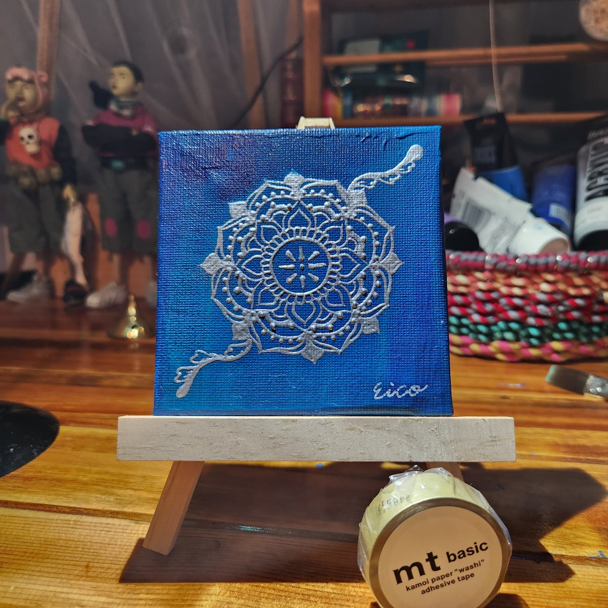 eico571's tweet photo. サイズ
10センチ×10センチ
厚さ1.5センチ 

#ヘナ
 #ヘナコーン
 #手描きアート 
 #アート
 #art
 #アクリル絵の具 
 #ミニキャンバス 
 #絵が好きなひとと繋がりたい 
 #販売中です https://t.co/iFbM1UFf09