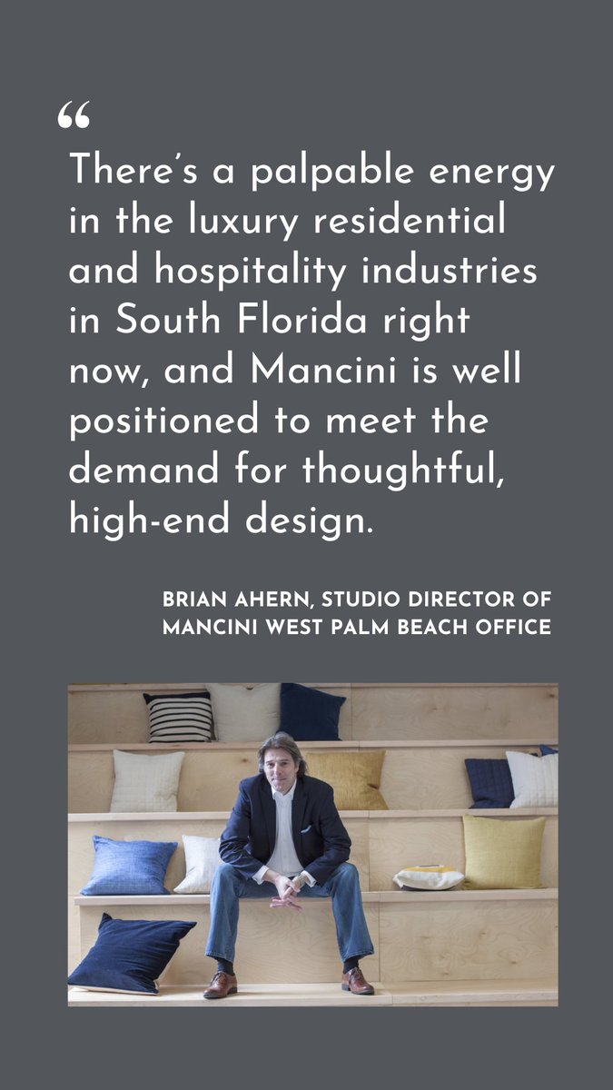 Mancini Duffy (@mancini_duffy) on Twitter photo As seen in <a href="/TheMiamiTimes/">The Miami Times</a>: Brian Ahern's appointment as Studio Director of our West Palm Beach Office reflects Mancini's growth in South Florida. His leadership will help propel our presence in the region's luxury residential & hospitality markets.
๐: tinyurl.com/yhrbx74d As seen in <a href="/TheMiamiTimes/">The Miami Times</a>: Brian Ahern's appointment as Studio Director of our West Palm Beach Office reflects Mancini's growth in South Florida. His leadership will help propel our presence in the region's luxury residential & hospitality markets.
๐: tinyurl.com/yhrbx74d