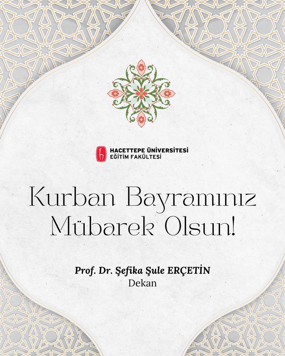 Kurban Bayramınızı en içten dileklerimle kutlarım.
Prof. Dr. Şefika Şule ERÇETİN
Dekan
<a href="/profsefikasule/">Şefika Şule Erçetin</a>