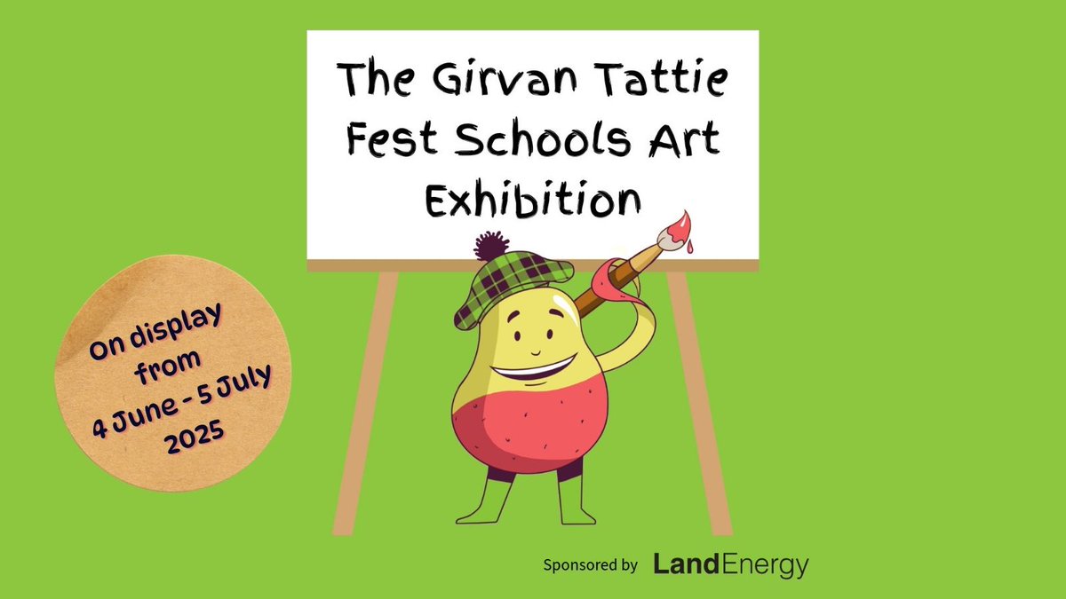 🥔🎨 Tattie talent on display!
Pop into the McKechnie Institute, Girvan for the Tattie Fest Schools Art Exhibition 🎒🖌️
📅 4 June – 5 July
👨‍👩‍👧‍👦 Free &amp; family-friendly
🏆 Winner announced 14 June at #TattieFest!
👉 More info: bit.ly/4ksCHff