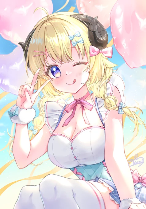わためぇお誕生日おめでとう!! この一年が素敵な日々になりますように～大好きです #つのまきあーと #角巻わため生誕祭2025