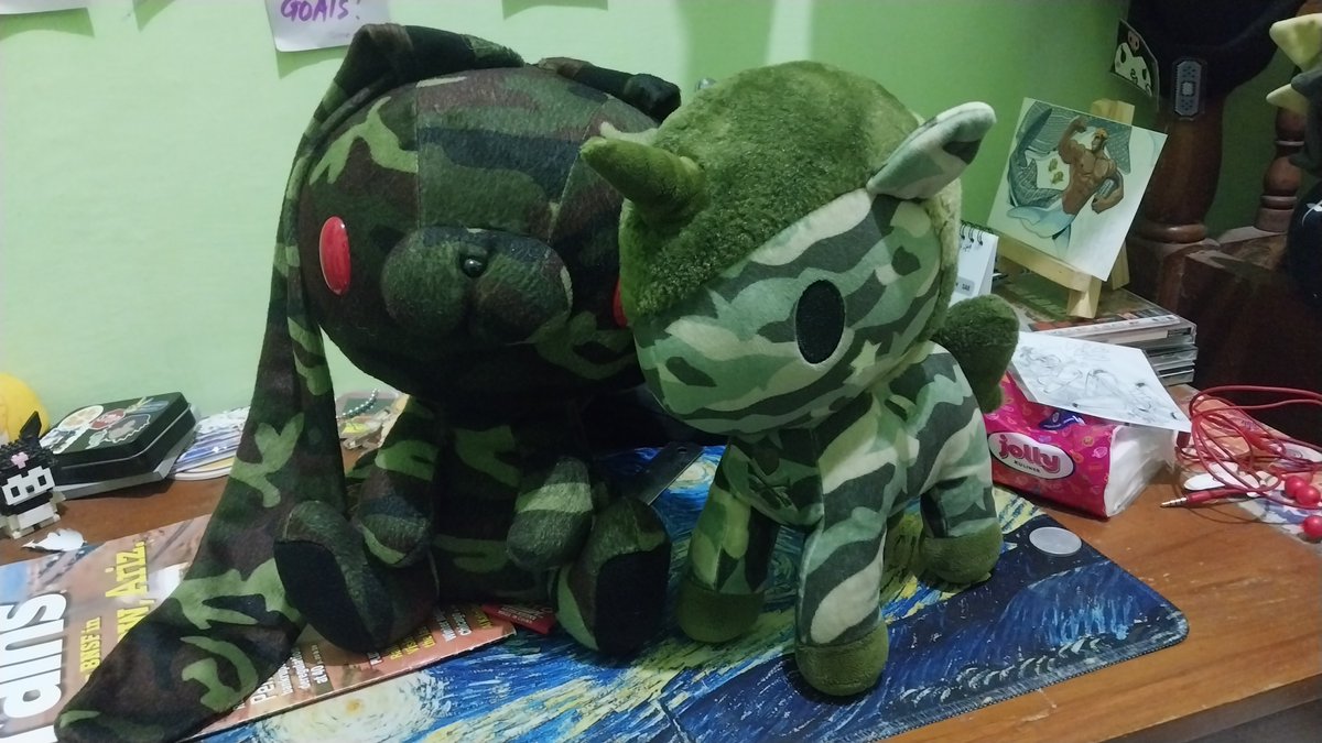 ZMBOFFNDR || N-19 Day 2 @ CFXX‼️ (@zombieoffender) on Twitter photo Im starting to think on collecting camo pattern plushie and make a whole army..
So far i have these 2 cuties, from the right side its Pv Chester and John 
Lemme know if theres more camo patterned plushie out there n ill try to buy it Im starting to think on collecting camo pattern plushie and make a whole army..
So far i have these 2 cuties, from the right side its Pv Chester and John 
Lemme know if theres more camo patterned plushie out there n ill try to buy it