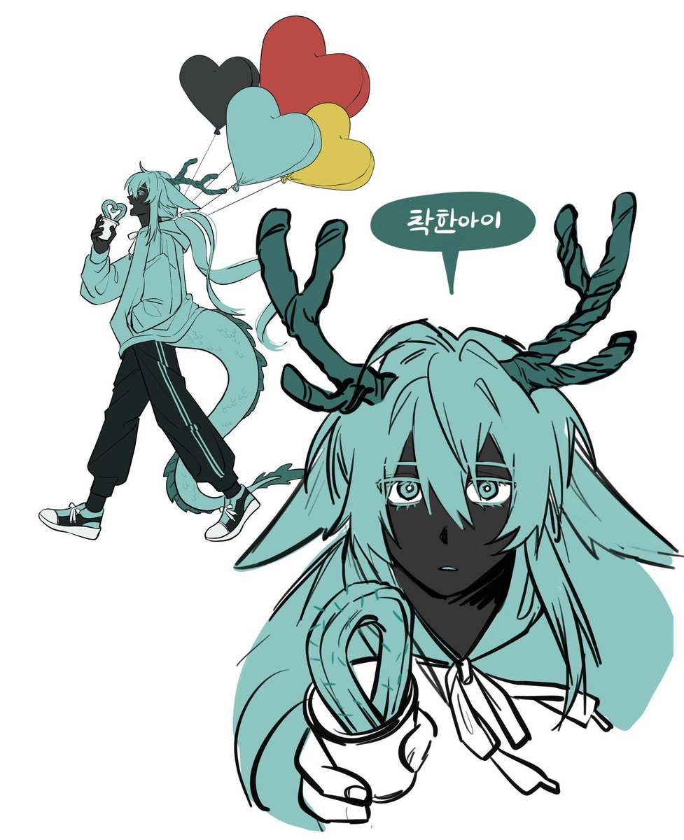 #괴담출근
트친이 용용이 의인화를 해달라고햇어요