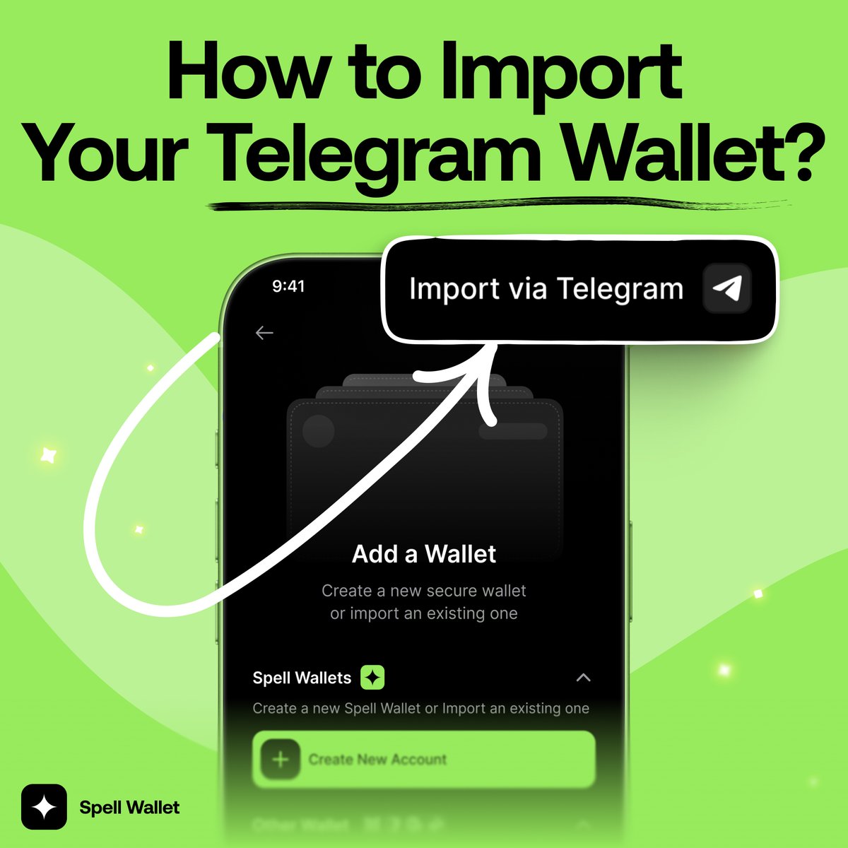 ✨How to Import Your Telegram Wallet into Mobile App? 

1️⃣ Download the app from the App Store or Google Play and open it.

2️⃣ On the opening screen, navigate to the top right corner and tap the “Import via Telegram” button.

3️⃣A page will open in Telegram.

4️⃣ In the opened