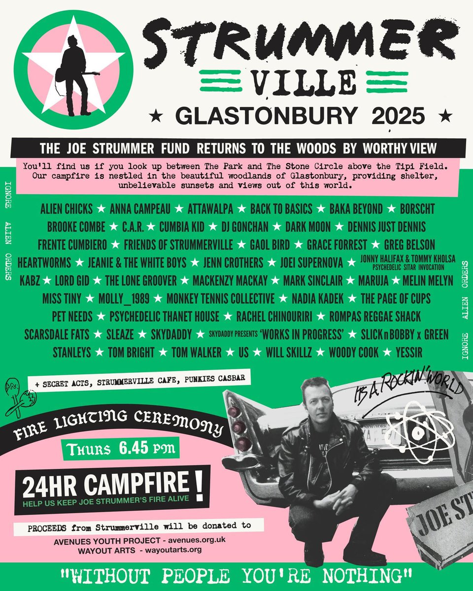 JoeStrummer's tweet image. Check out the fantastic @joestrummerfund line-up for @glastonbury 2025!