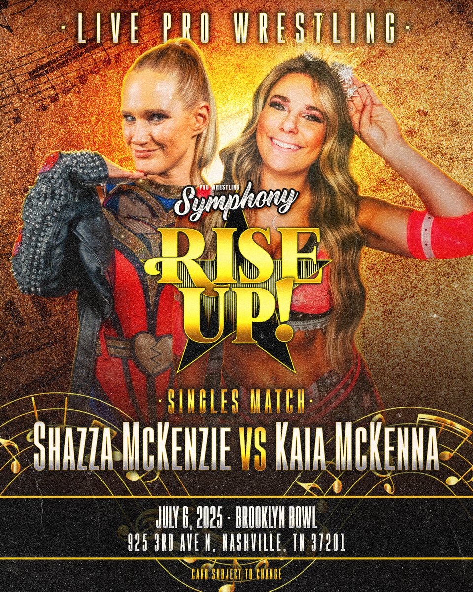 Pro Wrestling Symphony (@pwsymphonylive) on Twitter photo Kaia McKenna & Shazza McKenzie crossed paths in Sunday's show-opening tag match
On July 6th at Rise Up!, they'll go one-on-one!
Grab your tickets here: ticketmaster.com/pro-wrestling-…
#JoinIn #RiseUp <a href="/KaiaMcK/">Kaia McKenna</a> <a href="/Shazza_McKenzie/">Shazza McKenzie / シャザ マッケンジー</a> Kaia McKenna & Shazza McKenzie crossed paths in Sunday's show-opening tag match
On July 6th at Rise Up!, they'll go one-on-one!
Grab your tickets here: ticketmaster.com/pro-wrestling-…
#JoinIn #RiseUp <a href="/KaiaMcK/">Kaia McKenna</a> <a href="/Shazza_McKenzie/">Shazza McKenzie / シャザ マッケンジー</a>