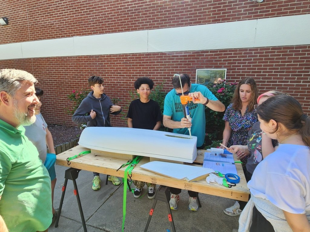 Carteret County Public School System (@carteretk12) on Twitter photo ๐ข Beaufort Middle students & staff have nearly completed their <a href="/EdPassages/">Editions Passage(s)</a> miniboatโlaunching soon from a charter boat during the Big Rock Blue Marlin Tournament! ๐๐ฃ
Built on a shorter timeline, this project shows amazing teamwork & creativity. Stay tuned for updates! ๐กโ๏ธ ๐ข Beaufort Middle students & staff have nearly completed their <a href="/EdPassages/">Editions Passage(s)</a> miniboatโlaunching soon from a charter boat during the Big Rock Blue Marlin Tournament! ๐๐ฃ
Built on a shorter timeline, this project shows amazing teamwork & creativity. Stay tuned for updates! ๐กโ๏ธ