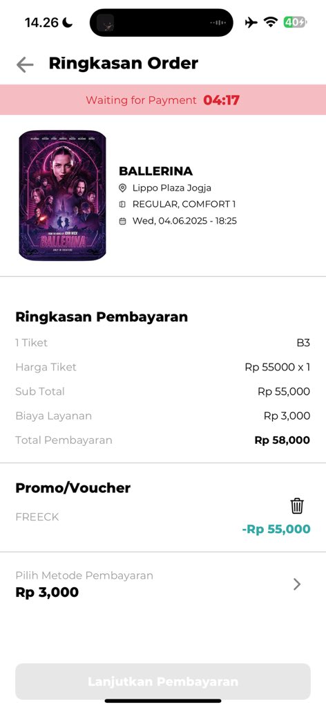 WTS Voucher Cinepolis

Cinepolis Free - 14k

Bisa buat semua cinepolis
Semua film regular dan comfort
Pesen sendiri, dipesenin +admin3 k

#zonauang