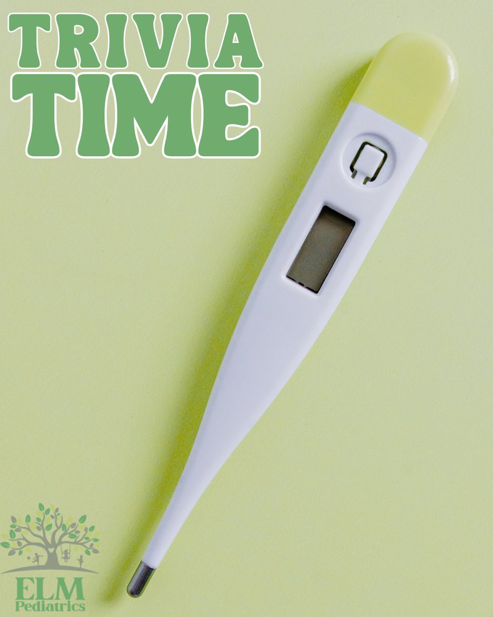 ElmPediatrics's tweet photo. 🧠 Trivia Time // What’s the average body temperature for a child? (Hint: It’s the same as adults!) Comment your guess! #ELMPediatrics https://t.co/iFWaAjgKgk