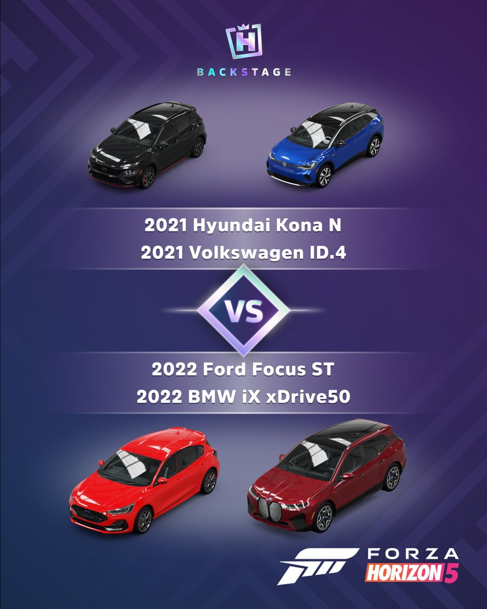 Du hast die Wahl zwischen zwei fast gleich starken, sportlichen Alltagsautos sowie zwei elektrischen Kraftpaketen. Für welches Modell wirst du dich entscheiden?