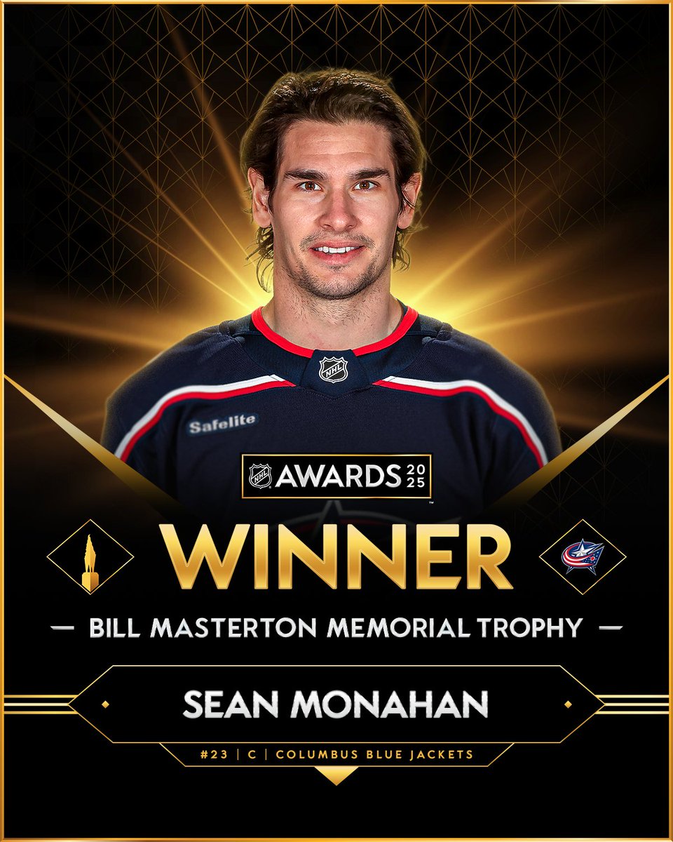 Sean Monahan is this year’s recipient of the Bill Masterton Memorial Trophy! 🏆 #NHLAwards

The Bill Masterton Memorial Trophy is awarded annually "to the player who best exemplifies the qualities of perseverance, sportsmanship, and dedication to hockey."

Read more: