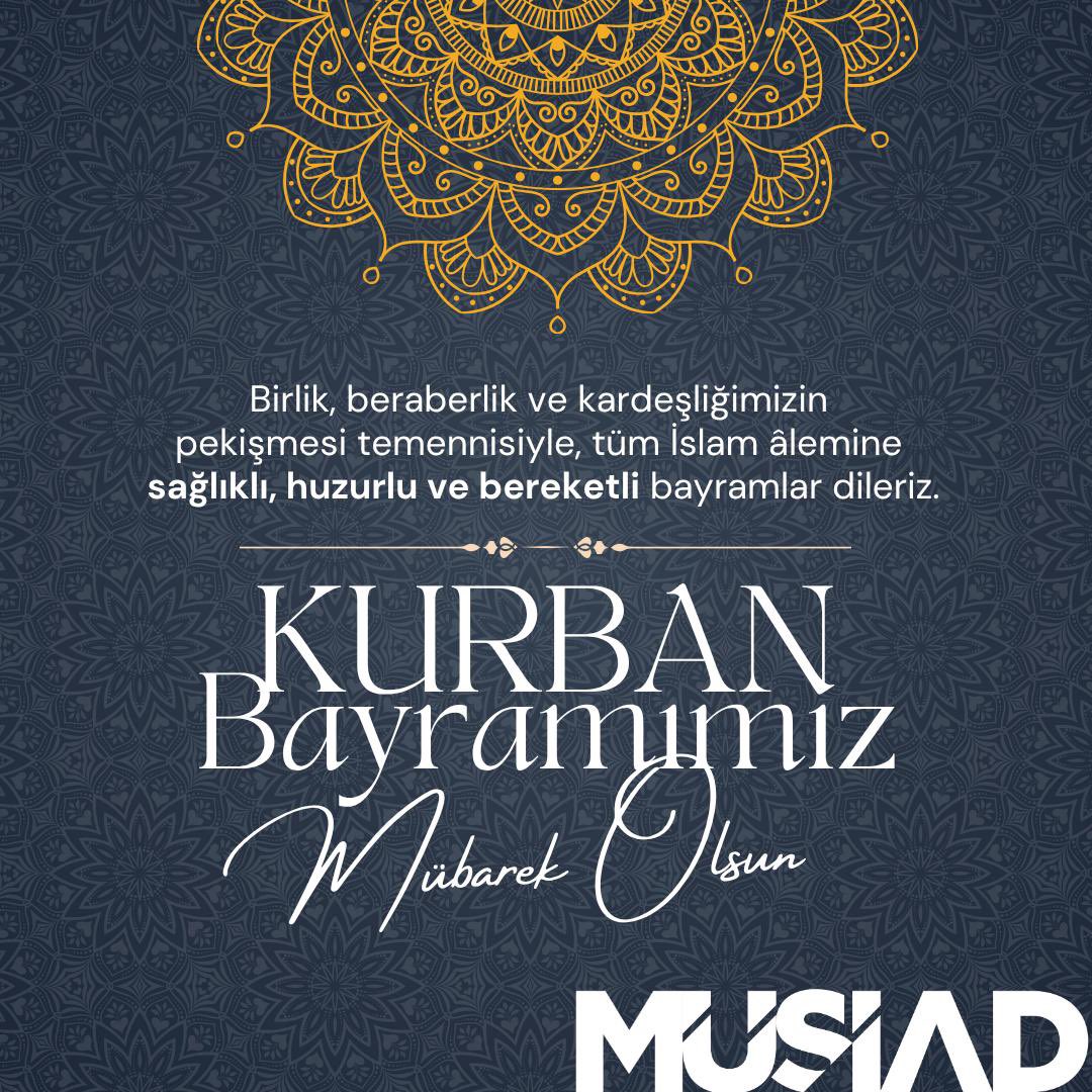 Milletimiz ve İslam âleminin Mübarek Kurban Bayramı'nı en kalbî duygular ile tebrik ediyor, bu mübarek günlerin tüm insanlık için hayırlara vesile olmasını Yüce Allah’tan niyaz ediyorum.

Bayramımız mübarek olsun.