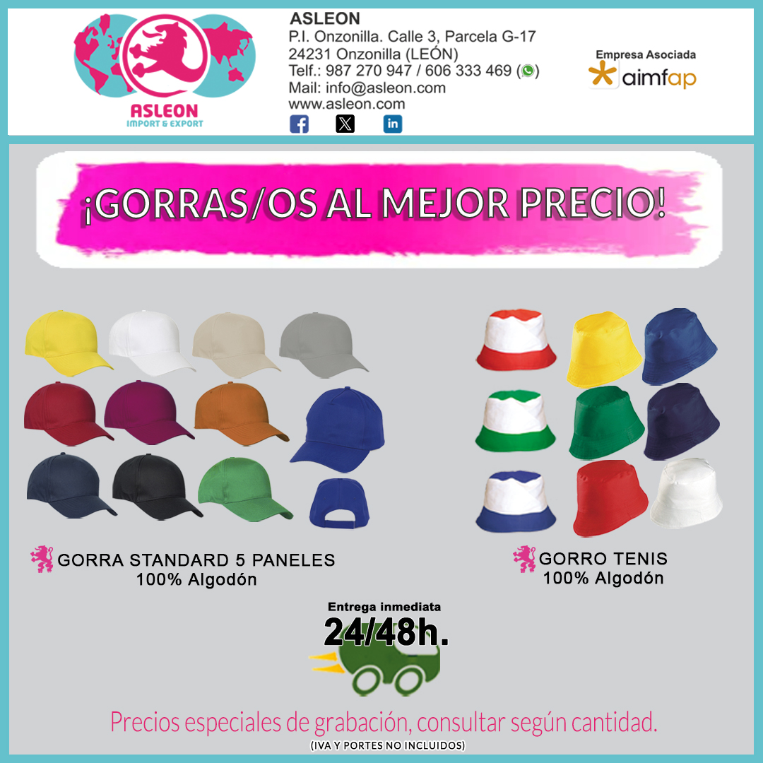 ASLEON_SL's tweet image. Luce tu marca este verano. Gorras &amp;amp; Gorros a precios inmejorables!!!
