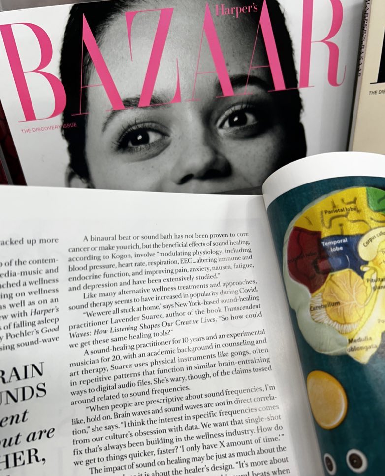 clavendr's tweet image. Feel like I’m probably the first experimental musician to be interviewed in Harper’s Bazaar - in the latest issue disputing the dubious claims of generic “healing frequencies.”