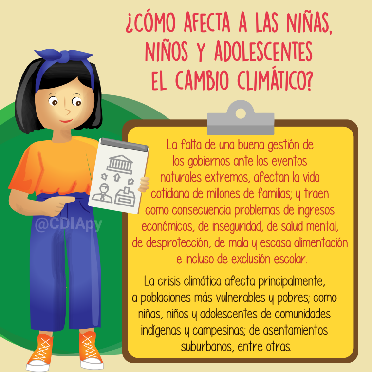 🌱 Día Mundial del Medio Ambiente | 5 de junio

🆘 Desde la CDIA recordamos esta fecha haciendo énfasis en cómo la crisis climática impacta en la vida de niñas, niños y adolescentes, especialmente de comunidades más vulnerables, tanto en Paraguay como en el mundo.