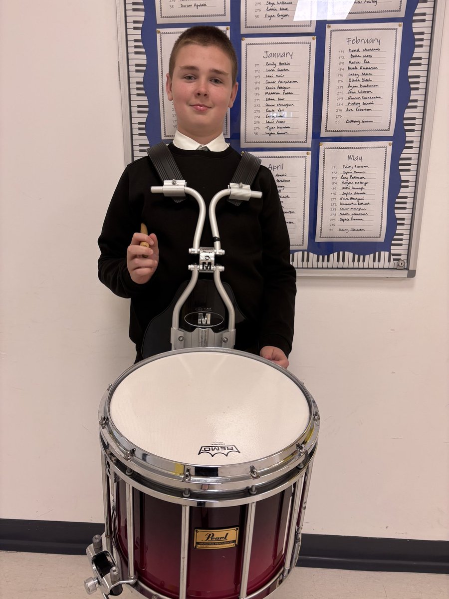 🎶🥁Congratulations to Flynn (S3) who has been promoted to lead drummer of the North Lanarkshire Schools Senior Pipe Band. We are all very proud of you. 👏🏻 🥁 <a href="/CalderheadHS/">Calderhead HS</a>  <a href="/nlcschoolspb/">North Lanarkshire Schools Pipe Band</a>