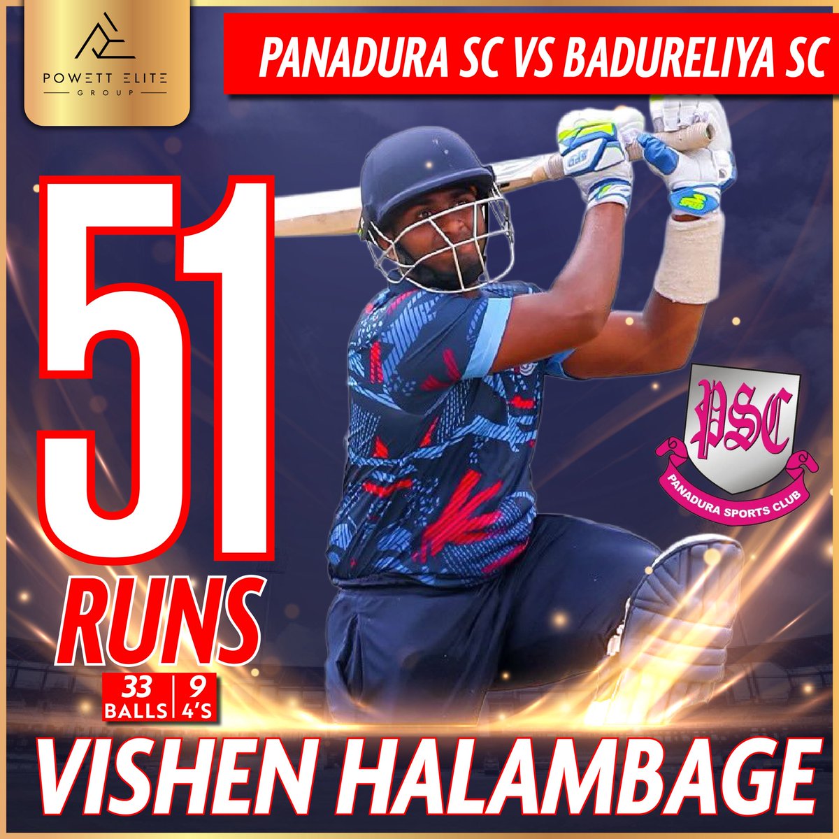 Powett Elite Group (@powett_elite) on Twitter photo Oh yes, Vishen Halambage ๐
What a knock from the young man earlier today 51 off just 33 balls! ๐ฅ
A crucial win for Panadura SC, now joint top of Group A in the <a href="/OfficialSLC/">Sri Lanka Cricket ๐ฑ๐ฐ</a> Major Clubs T20 tournament!
Take a bow, Vishen ๐๐ฅ
#vishenhalambage #srilankacricket #t20 #panadura Oh yes, Vishen Halambage ๐
What a knock from the young man earlier today 51 off just 33 balls! ๐ฅ
A crucial win for Panadura SC, now joint top of Group A in the <a href="/OfficialSLC/">Sri Lanka Cricket ๐ฑ๐ฐ</a> Major Clubs T20 tournament!
Take a bow, Vishen ๐๐ฅ
#vishenhalambage #srilankacricket #t20 #panadura
