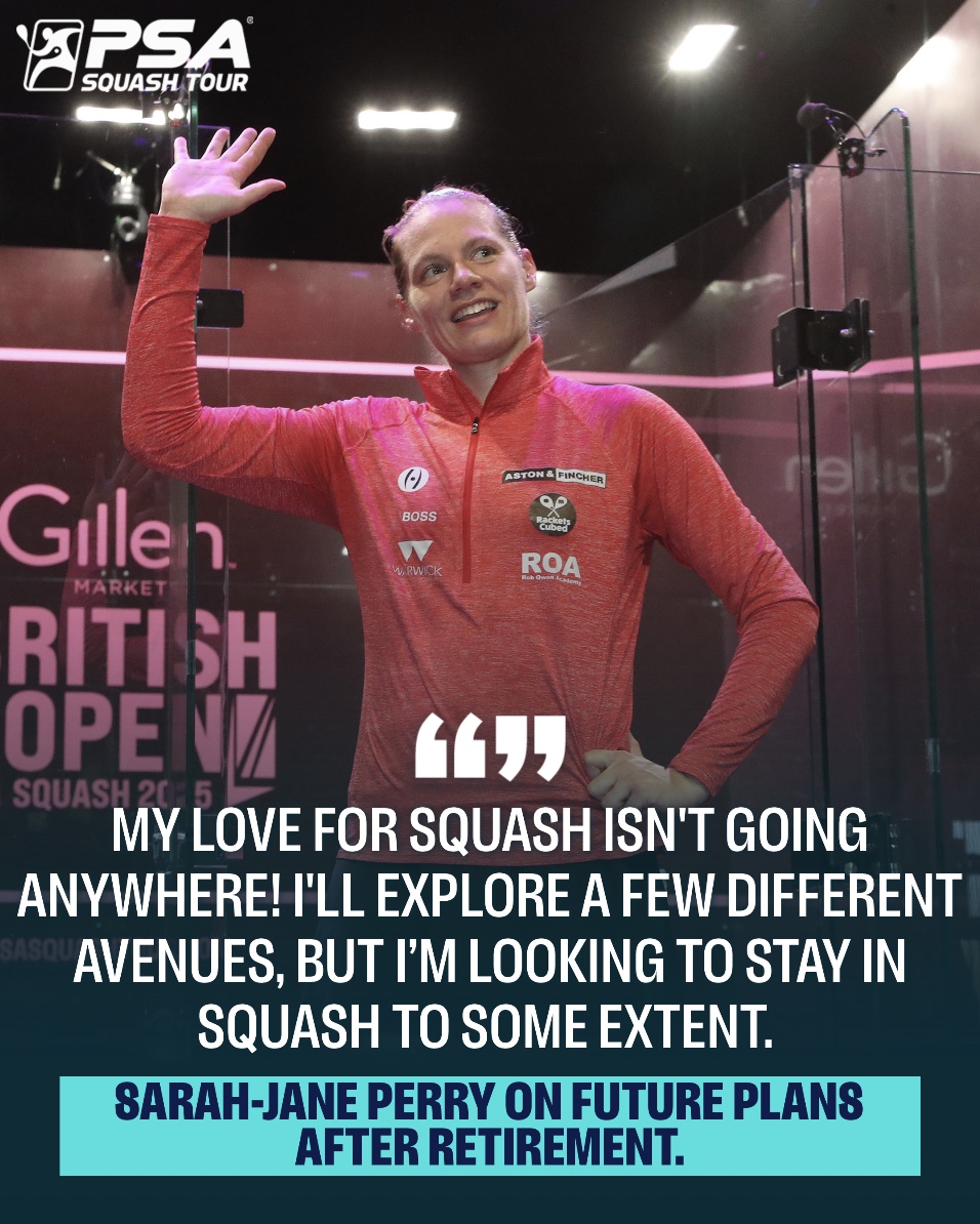 PSA Squash Tour (@psasquashtour) on Twitter photo 🗣️ "I feel very privileged to have lived this life and done something I love as my job for so long." 👏
After announcing her retirement from professional squash, we sat down with <a href="/SJPerry15/">Sarah-Jane Perry</a> to reflect on her career, talk about her decision to retire and ask what comes next ⏭️ 🗣️ "I feel very privileged to have lived this life and done something I love as my job for so long." 👏
After announcing her retirement from professional squash, we sat down with <a href="/SJPerry15/">Sarah-Jane Perry</a> to reflect on her career, talk about her decision to retire and ask what comes next ⏭️