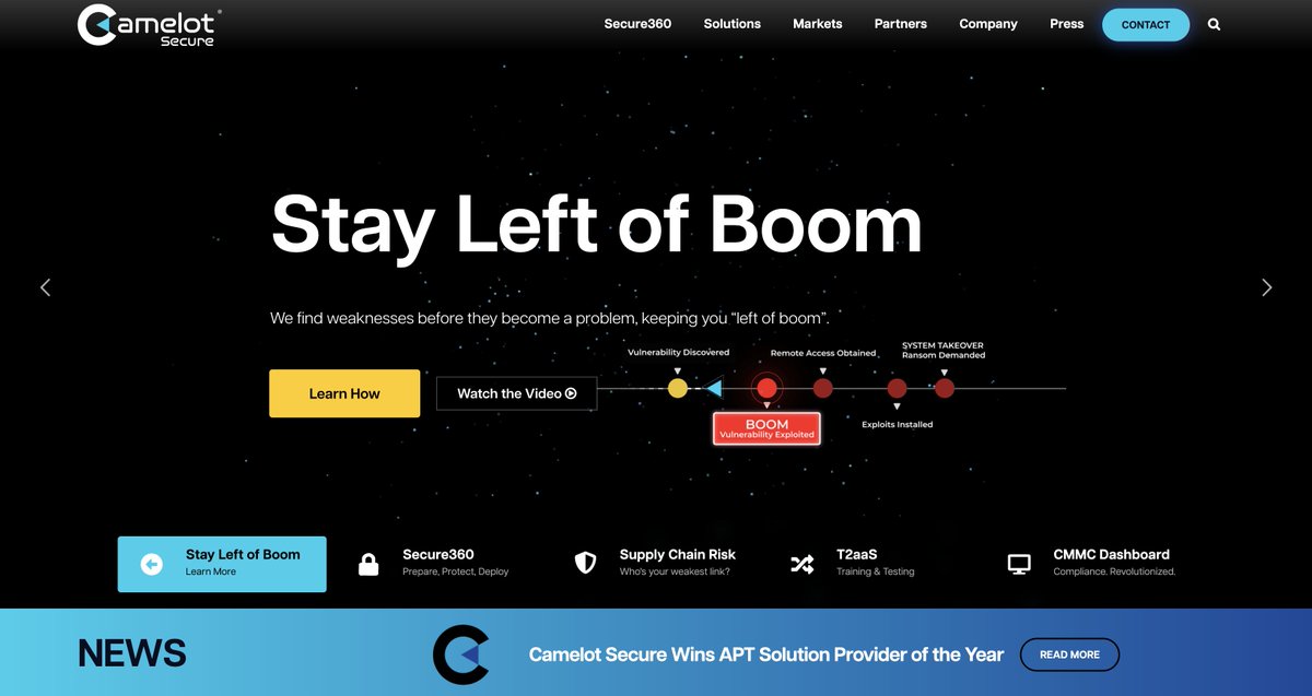 Camelot Secure has a brand new website! We'll be highlighting sections in the coming days, but you can stop on by today to see the latest look of our ever-evolving suite of #cybersecurity solutions for the most security-sensitive organizations. camelotsecure.com
