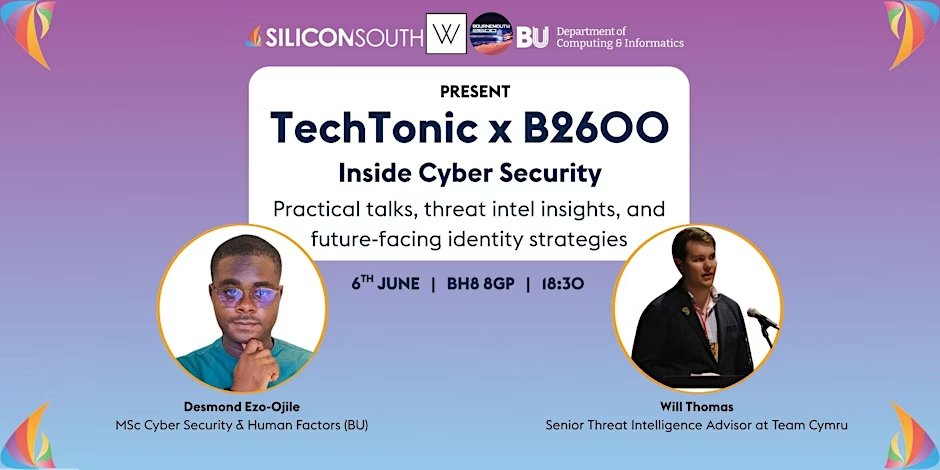 📣 Please join us tomorrow for something different, we've Team up with SiliconSouth's TechTonic team to run a joint event with B2600! 

Grab your Tickets for this joint event on EventBrite
Fri, Jun 6, 2025 at 6:30 PM 🎟️
eventbrite.co.uk/e/techtonic-x-…